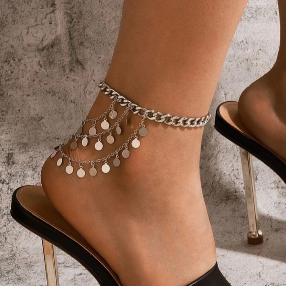 Silver Anklet Multistrand!